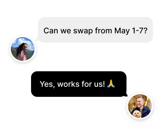 Connect with your match and plan your home swap trip