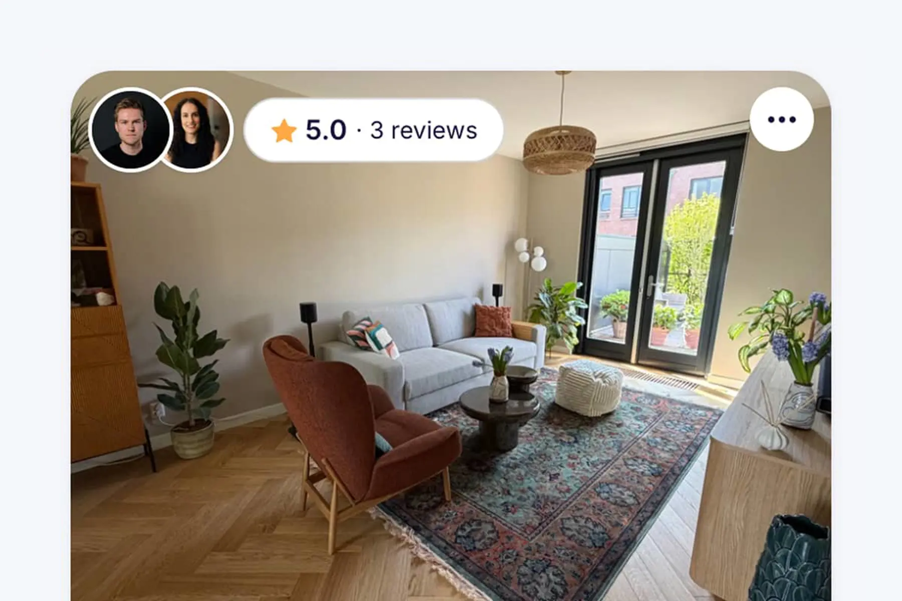 Co-managed Swaphouse home card with both host profile pictures on Explore and Matches