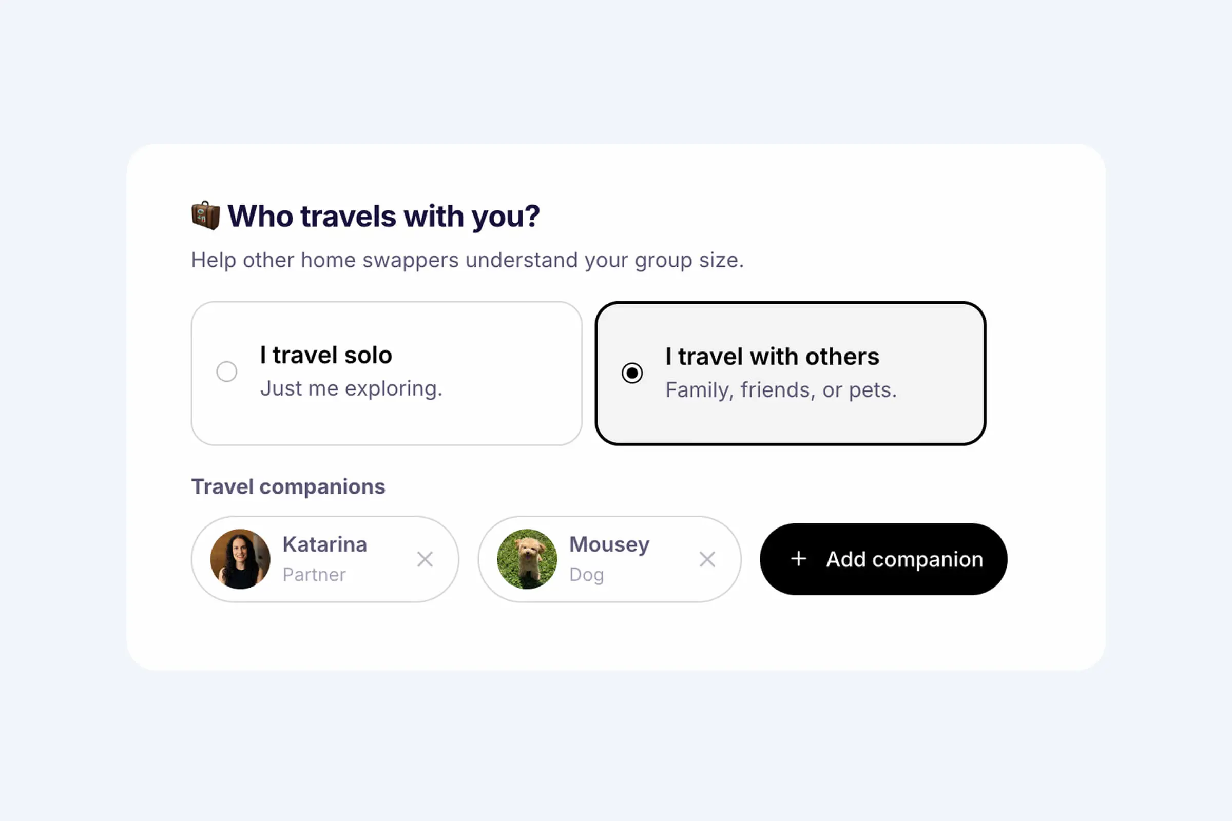Profile: travel with others